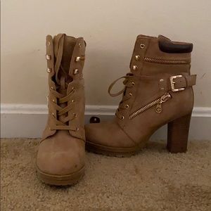Guess lace up heeled boots